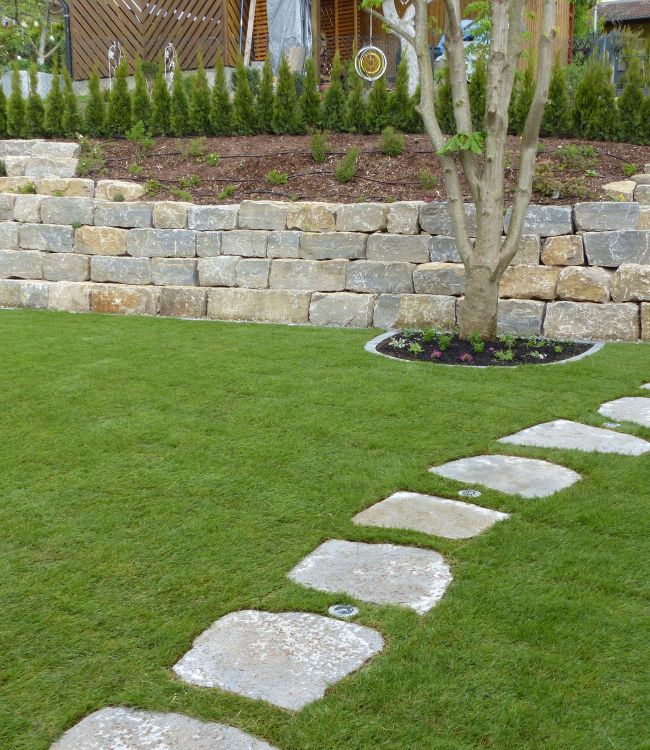 Hangbefestigung aus Gartenmauern